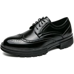 Frühling Herbst Neue Herren Brogue Schuhe Modische Elegante Herren Business Casual Schuhe High End Bankett Klassische Kleiderschuhe 41 schwarz