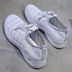 Ausverkauf Damen Sportschuhe Koreanische Wilde Damenschuhe Flache Freizeitschuhe Frühling Studenten Mesh Schuhe 36 grau