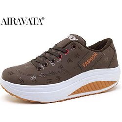Frauen Mode Sport Bequeme Atmungsaktive Damen Glatte Schuhe Casual Dicken Boden Shake Schuhe 39 braun