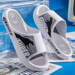 Neue Hausschuhe Herren Sommer Sport Outdoor Rutschfeste Paare Home Badezimmer Sandalen und Sport Hausschuhe Herren Flip Flop Slipper 42-43 grau/weiß