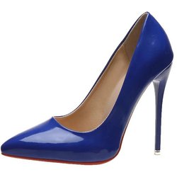 Sexy High Heels mit einem Wort Schnalle, modische 12 cm Super Heel Lady Party Pumps, große spitze Zehen Stiletto-Damenschuhe 45