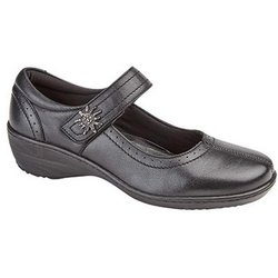 Mod Comfys Damen/Damen Lederschuhe mit Klettverschluss 8 UK schwarz