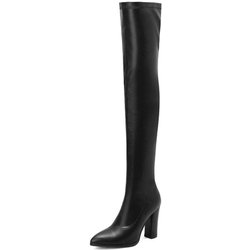 Elastische Overknee-Stiefel Damenschuhe Sexy Herbst Winter Schwarz Absatz Overknee-Stiefel Fetisch Partyschuhe Damen Große Größe 48 44 schwarz