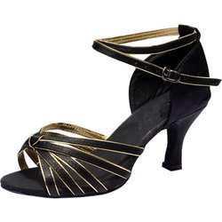 (Qunide) Damen Farbe Mode Rumba Walzer Prom Ballsaal Latein Tanzschuhe Sandalen 38 gold