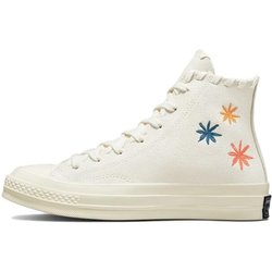 Converse Chuck 70 High Embroidered Floral - Egret Damen Sneakers Creme Natur-Elfenbein A04298C 39
