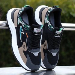 Men's spring and autumn lace-up trend casual comfortable non-slip leather sneakers fashionable versatile sports and leisure shoes 44 schwarz