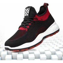 Lässige Sportschuhe für Herren, vielseitige, atmungsaktive Mesh-Laufschuhe, leichte Modetrend-Studentenschuhe 44 rot/schwarz