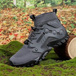 Rutschfeste Outdoor-Wander- und Kletterschuhe: Verschleißfest, Wat- und Angelbereit 44 dunkelgraue