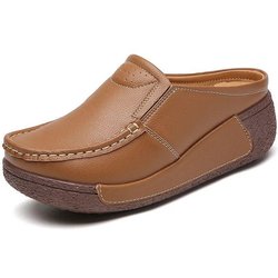 Damen Bequeme Mama Hausschuhe Ausgehöhlt Vielseitige Shake Schuhe Dicke Sohle Matsuke Baotou Halbschuhe 40 spanische orange