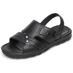 WTEMPO Herren-Sommersandalen, weicher Boden, dicker Boden, rutschfeste Hausschuhe für den Innenbereich, modische Flip-Flops für den Strand, Strandschuhe 44 schwarz