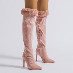 Herbst Winter Damen Stiefel Slim High Heels Größe 36-42 42 rosa