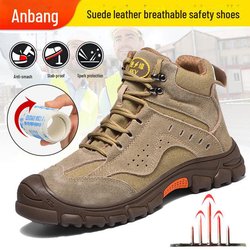 Halbhoher Sicherheitsschuh für Damen und Herren, der Schutz vor Stößen, Stichen, Funken, Spritzern und Verbrennungen bietet. Geeignet für alle Jahreszeiten. Brown 2029, Size 45