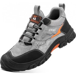 Sicherheitsschuhe für Herren, Sicherheitsstiefel mit Zehenschutz aus Kunststoff, modisch, leicht, bequem, Arbeits-Sneaker, pannensicher, unzerstörbar 44 schwarz