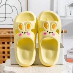 Weiche, dicke Hausschuhe für Damen, für den Sommer, Oberbekleidung für zu Hause, rutschfest, geruchshemmend, für das Badezimmer im Haus mit Liebessandalen 40-41 gelb
