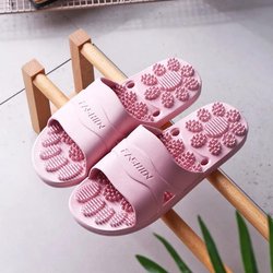 Massage-Hausschuhe, Sommer, für Männer und Frauen, rutschfest, weicher Boden, Badezimmer, Badewanne, undichte Paare, Schlafzimmer, Flip-Flops, Sandalen und Hausschuhe 40-41 dunkelrote