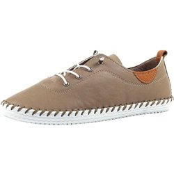 Lunar Damen/Damen St Ives Leder Plimsolls 4 UK taupe