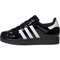 Adidas Originals Superstar Patent Leather Fashion Comfortable Durable Low-Top Sneakers Unisex Sneakers Black JS4009 41⅓
