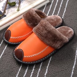 Bestellen Sie eine Nummer größer gemütliche Hausschuhe für Herren/Damen, flauschig, weich, bequem, warme Hausschuhe für den Winter 39-40 orange