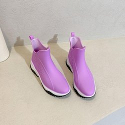 Dicker Boden, niedrige Damen-Regenschuhe, verschleißfeste, wasserdichte, rutschfeste Ärmelschuhe, Regenstiefel 37 violett
