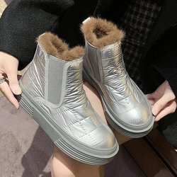 Winter All-Match-Schneestiefel mit rundem Kopf, rutschfester Wärme und verdickter Baumwolle für Damen 40