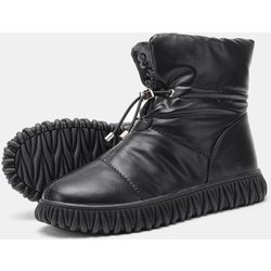 Echtes Leder Schwarz Wasserdicht Bequeme Damen Winterstiefel Modische klassische Damenstiefel 40 schwarz