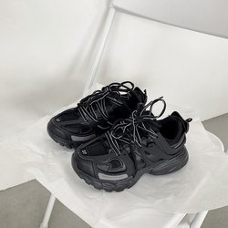2022 Design Sportschuhe mit dicken Sohlen Herren- und Damenschuhe Farbschuhe Atmungsaktive leichte Paarschuhe Klassische Schuhe 37 schwarz
