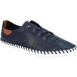 Lunar Damen/Damen St Ives Leder Plimsolls 4 UK dunkelblau