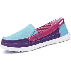 Damen Canvas Schuhe Niedrige atmungsaktive Damen Einfarbige flache Freizeitschuhe 38 blau