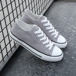 Modische Segeltuchschuhe für Paare, Studenten, Sport, einfarbige Segeltuchschuhe 43 grau