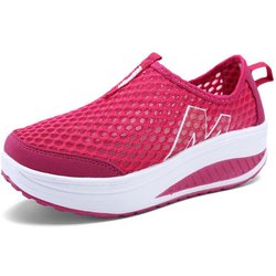 Sommer Damen mittleren Alters Fitness Training Kostenlose faule Sportschuhe Schaukelschuhe 5 Farben 35 rot
