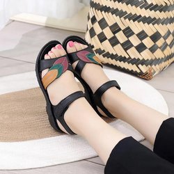 Sommersandalen für Damen, weicher Boden, rutschfeste Muttersandalen 36 schwarz