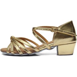 Heiße verkaufende, hochwertige, beliebteste Latin-Tanzschuhe für Damen, Mädchen, 11 Farben 25 gold
