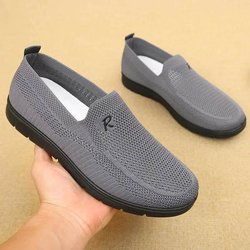 Frühling Herbst Weichbesohlte Stoffschuhe Männliche Lazy Pedal Schuhe Rutschfeste Atmungsaktive Vielseitige Mode Freizeitschuhe 44 grau
