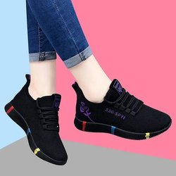 Frühlings- und Sommer-Boardschuhe für Damen, weiche Sohle, rutschfest, modisch, lässig, für alle Gelegenheiten, Sportschuhe, schwarze Laufschuhe 36