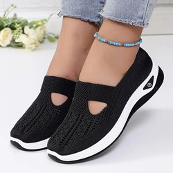 Schuhe für Damen, neue atmungsaktive Flying Woven-Schuhe, modische Sportschuhe für Damen 40 schwarz