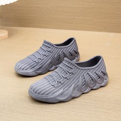 Damen Low-Top Wasserdichte Schuhe Regenschuhe Regenstiefel Damen Sommer Arbeit Gummischuhe Mode Jelly Slipper 40 grau