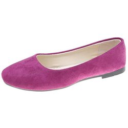 Damen- und Mädchen-Schuhe, einfarbig, Übergröße, flach, flach, bequem, lässig, Einzelschuhe, 19 Farben 35 violett