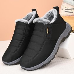 Bestellen Sie eine Größe größer, Schneestiefel, Herrenschuhe für Herren, warmes Fell, Winter-Herrenschuhe, Unisex-Stiefeletten, wasserdichter Schuh, Herrenschuhe, Arbeitsschuhe 42 schwarz