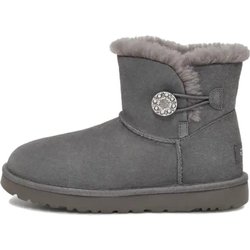 UGG Mini Bailey Button Crystals Kurze Schneestiefel Damenstiefel Anthrazit 1138170-CHRC 36