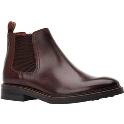 Base London Herren Portland Leder Chelsea Boots 8 UK dunkelbraune