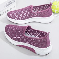 Sommer alte Peking Tuch Schuhe Damen Mesh atmungsaktive Freizeitschuhe weichen Boden rutschfeste Mesh Schuhe flache Unterseite ein Pedal Mutter Schuhe 36