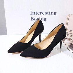 Shoelife neue große Stiletto-Pumps für Damen, Wildleder-High-Heels 43 schwarz