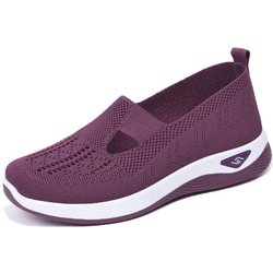 Bequeme Slip-On-Sneakers für Damen, Low-Top, atmungsaktiv, leicht, lässig, zum Spazierengehen und für draußen 42 dunkelviolette