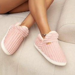 Neue warme Winterschuhe – ultrawarm, rutschfest, bequem und plüschig für Hausschuhe, Größe 22–45 38-39 rosa
