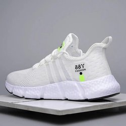 WTEMPO Sommer Paar Sneakers Herren Atmungsaktive Leichte Laufschuhe Damen Mesh Hohl Freizeitschuhe Unisex Outdoor Weiche Sohle Sportschuhe 46 weiß