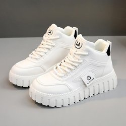High-Top-Schneestiefel für Damen, Winter, Plüsch, Studenten-Baumwollschuhe, trendige dicke Sohlen, lässige Sportschuhe 36