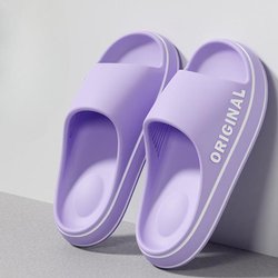 Sommer-Hausschuhe für Herren und Damen, EVA, weiche Unterseite, Wolkenrutschen, leichte Strandschuhe, männlich, geeignet für drinnen und draußen 36-37 violett