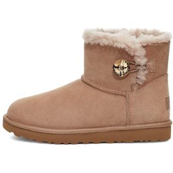 UGG Bailey Mini Button Gold Bling Warm Comfortable Short Snow Boots Women boots Brown 1118998-ARGL
