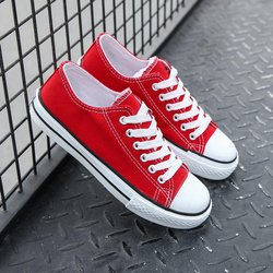 Modische Segeltuchschuhe für Paare, Studenten, Sport, einfarbige Segeltuchschuhe 43 rot