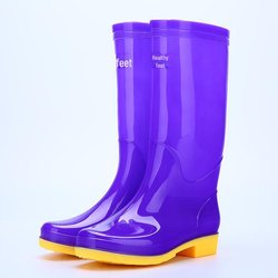 Mit Samt gefütterte, rutschfeste, wasserdichte Gummistiefel mit hohem Schaft für die Küche aus PVC für Damen 39 aubergine